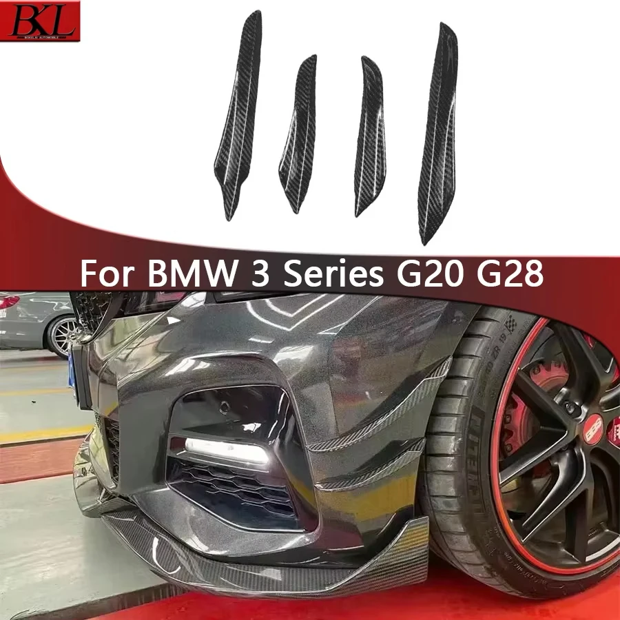 

For BMW 3 Series G20 G28 325i 330 Carbon Fiber Car Front Bumper Splitter Spoiler Canard Air Knife Surround Trim Upgrade body kit