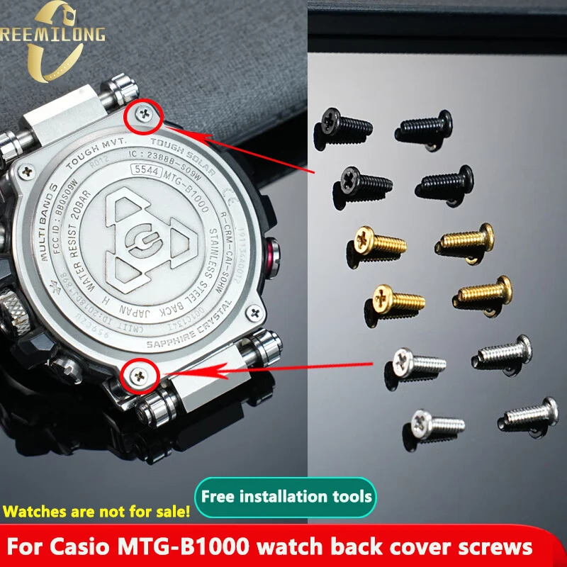 Dial back screws for Casio G-SHOCK series 5544 MTG-B1000/MTG-S1000D/MTG-B1000B watch back cover screw accessories send tools