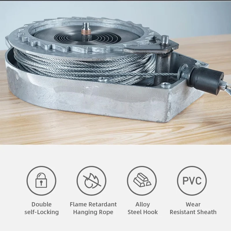 Heavy Duty Self-Locking Fall Arrester 3m/10m Speed Difference Cargo Elevator Crane Airborne Fall Protection Device for Safety