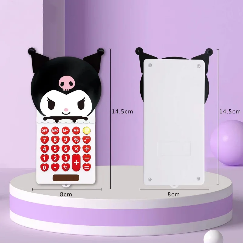 Hello kitty kuromi kawaii cute 8-Digit Desktop Calculator 1 Pack Small red handheld calculator