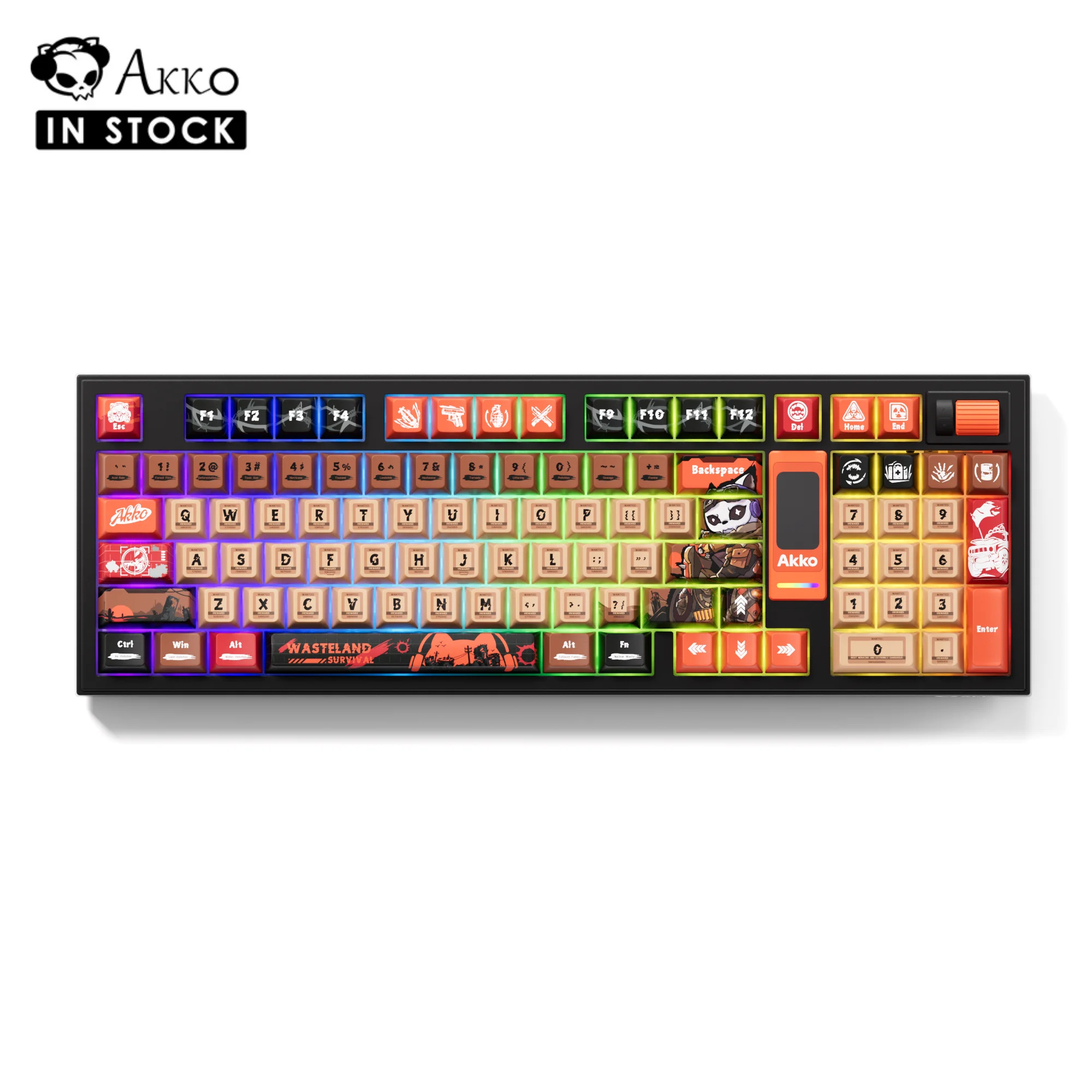 Akko 5098B Wasteland Survival Wireless Mechanical Gaming Keyboard With TFT Screen Vertical Knob 96 Keys Hot-Swappable RGB Gasket