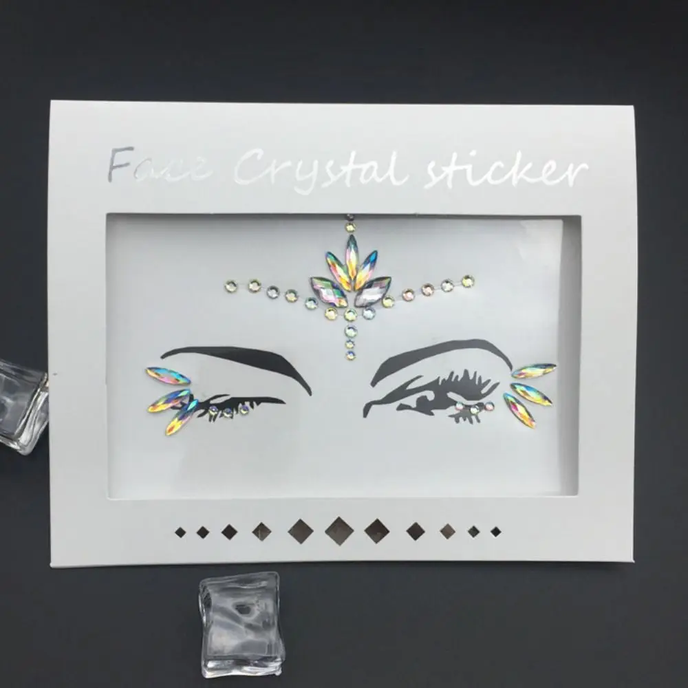 Fake Tattoo 3D Face Tattoo Crystal Sticker Disposable Fashion Gems Rhinestones Sticker Charm High Quality