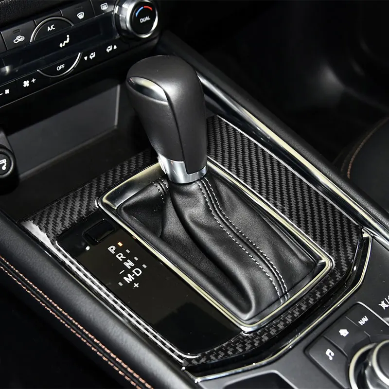 

Carbon Fiber Car Gear Shift Panel Cover Decorative Sticker Trim For Mazda CX-5 CX5 CX 5 2017 2018 ONLY LHD