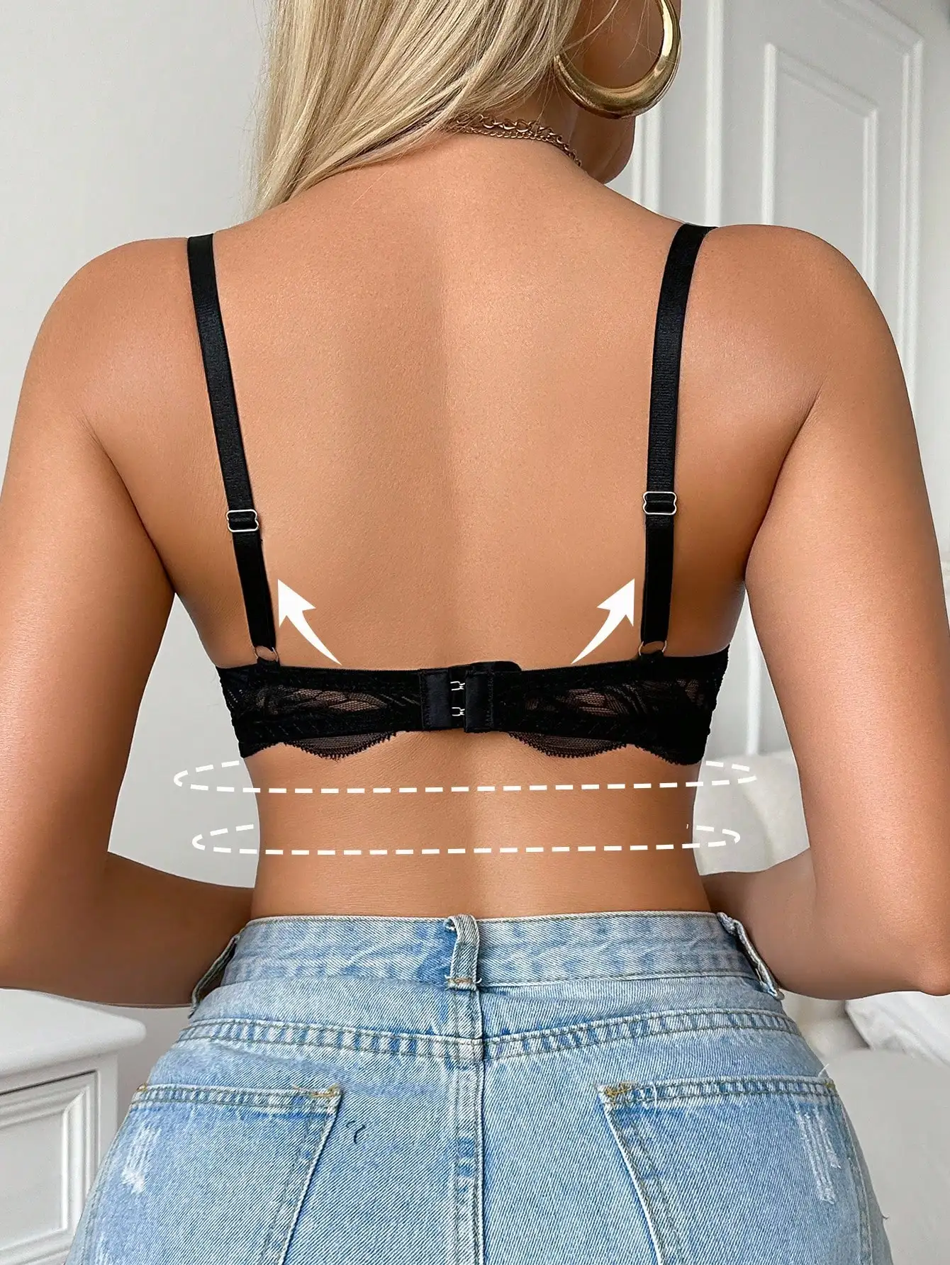 Front-Clasp Black Flower Lace Bra Transparent  Brassiere Sexy Underwear Adjustable shoulder straps Women Lingerie  MR3499
