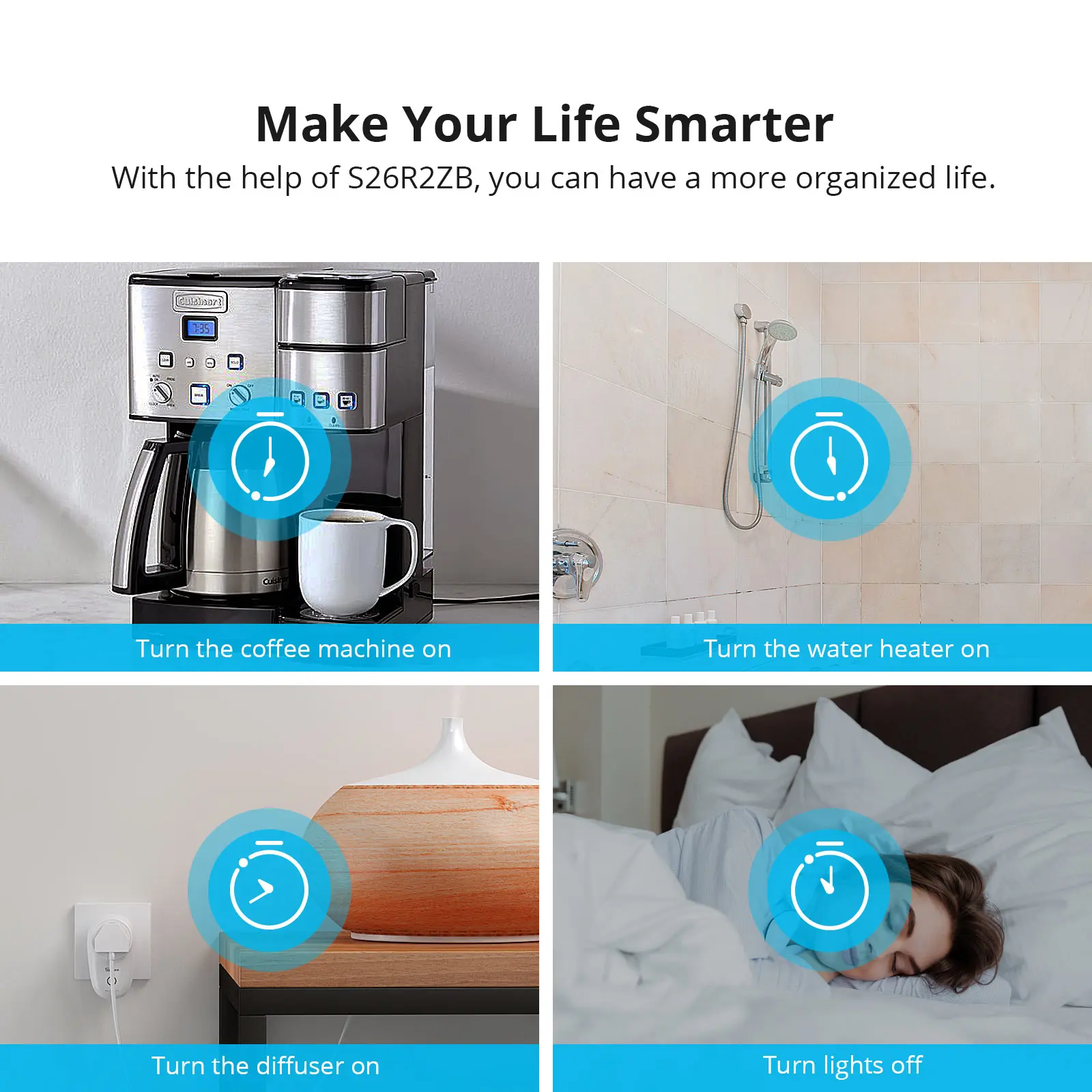SONOFF S26R2ZB ZigBee Socket Plugs Smart Home Plug 16A UK/ DE/ FR Voice Remote Control Switch supports Alexa Google ZBDongle-P