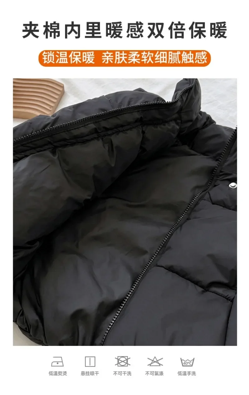 OLEKID Winter Weste für Mädchen 3-10 Jahre, mit Schriftzug, hohem Kragen, dick, wärmend, für Kinder, Mädchen, gepolsterte ärmellose Mäntel – Detail 8