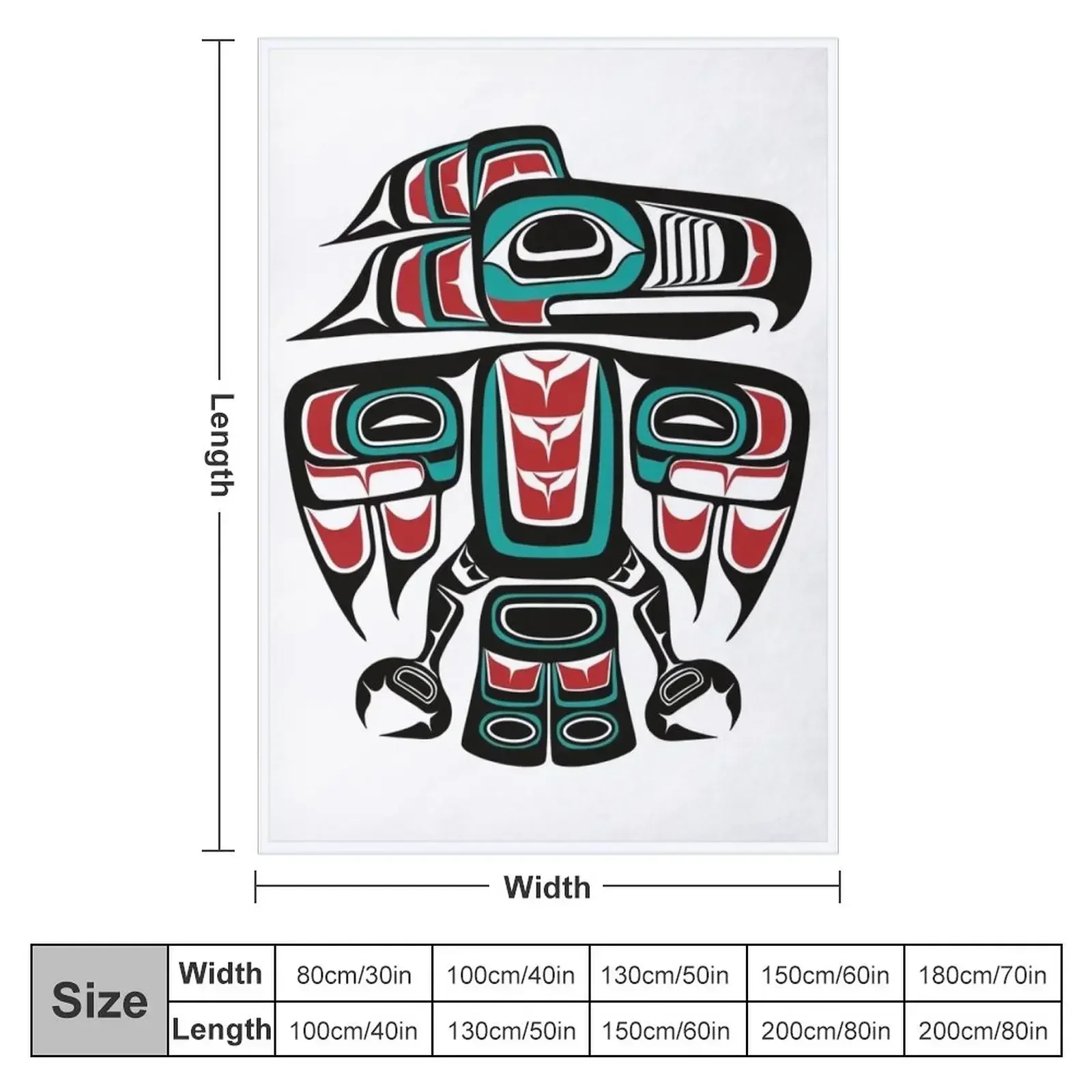 Haida Tlingit Native Raven Totem Throw Blanket Thermal Blankets For Sofas Personalized Gift Sleeping Bag Blankets