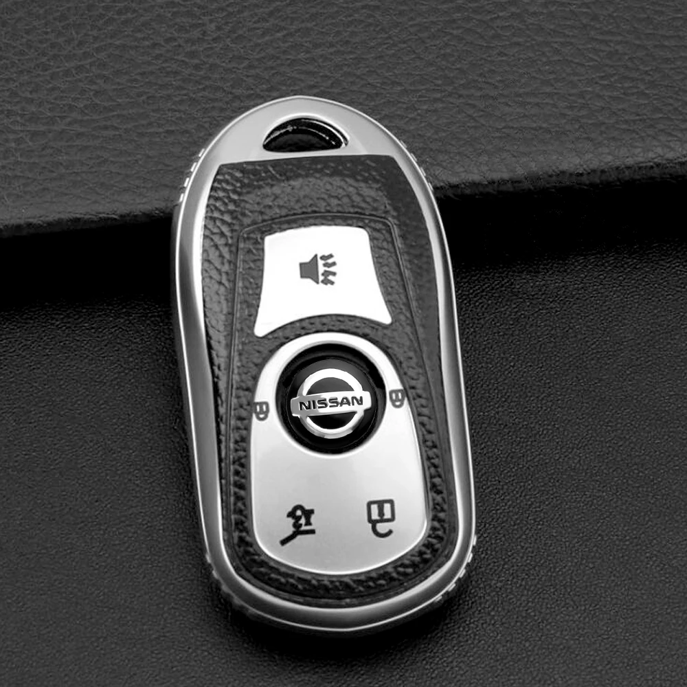 Car Key Shell Badge Sticker 3D alluminio Auto Key Remote Fob decalcomanie per Nissan X-trail Qashqai Note Juke Sentra Patrol Navara Mic