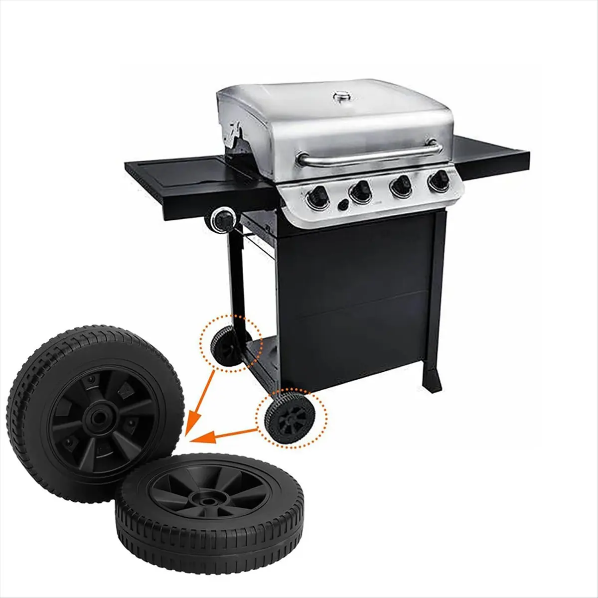 NEW G437-0037-W1 Grill Wheels 7Inch Replacement for Charbroil Grill Parts Gas2coal 463344015 463347017 463436215 2pcs