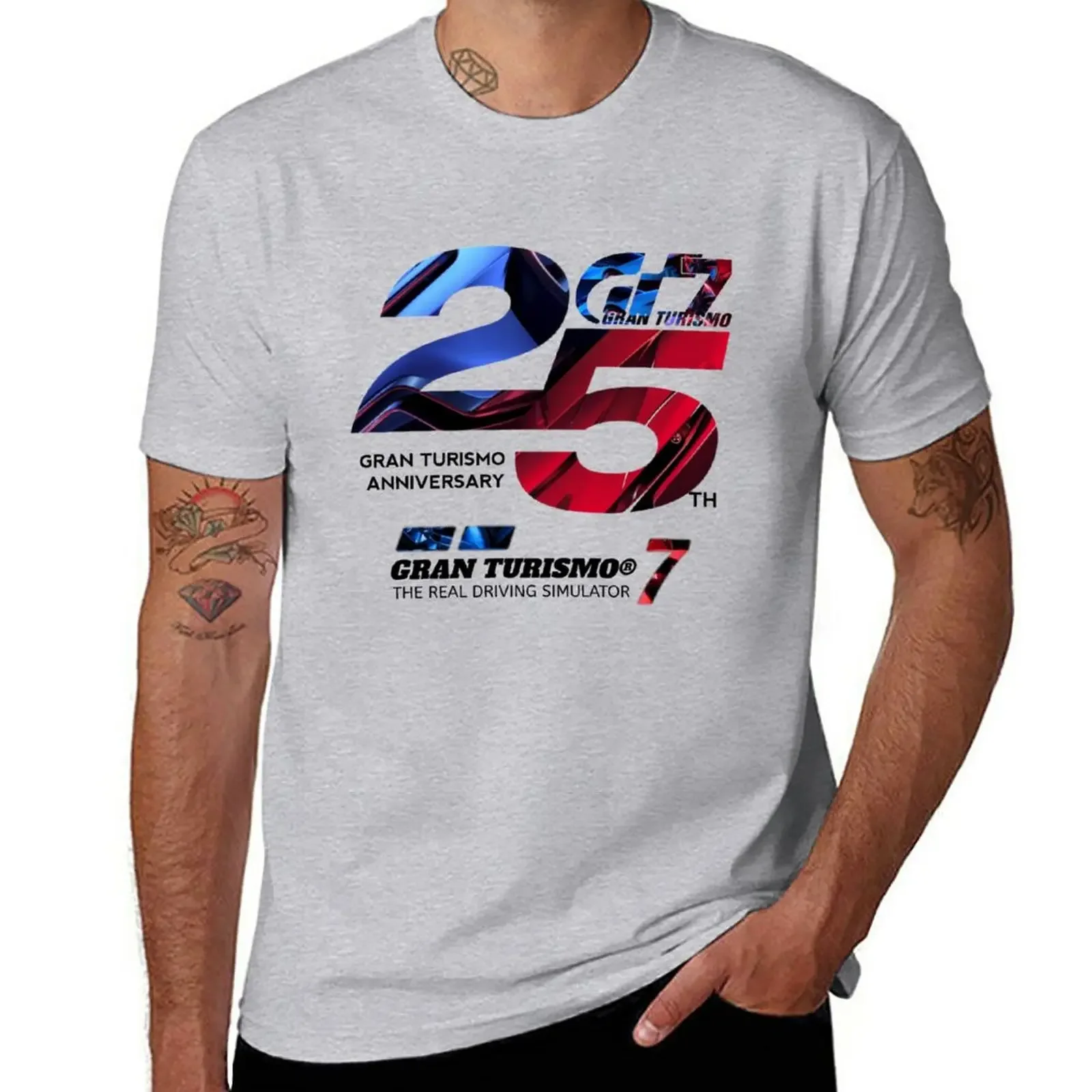 summer clothes cat shirts t shirt men New Gran Turismo 7 / 25 Anniversary T-Shirt  oversized  graphic t shirts  men clothing