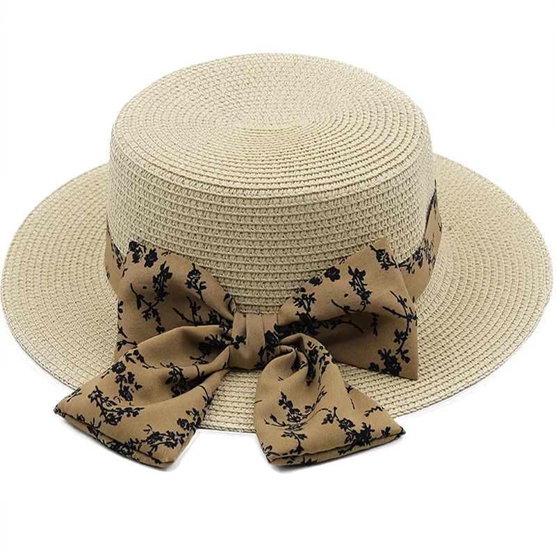 

New Summer Beach Straw Hats Women Foldable Big Wide Side Casual Female Panama Hat Sunshade Concave Top Cap Travel Sun Cap