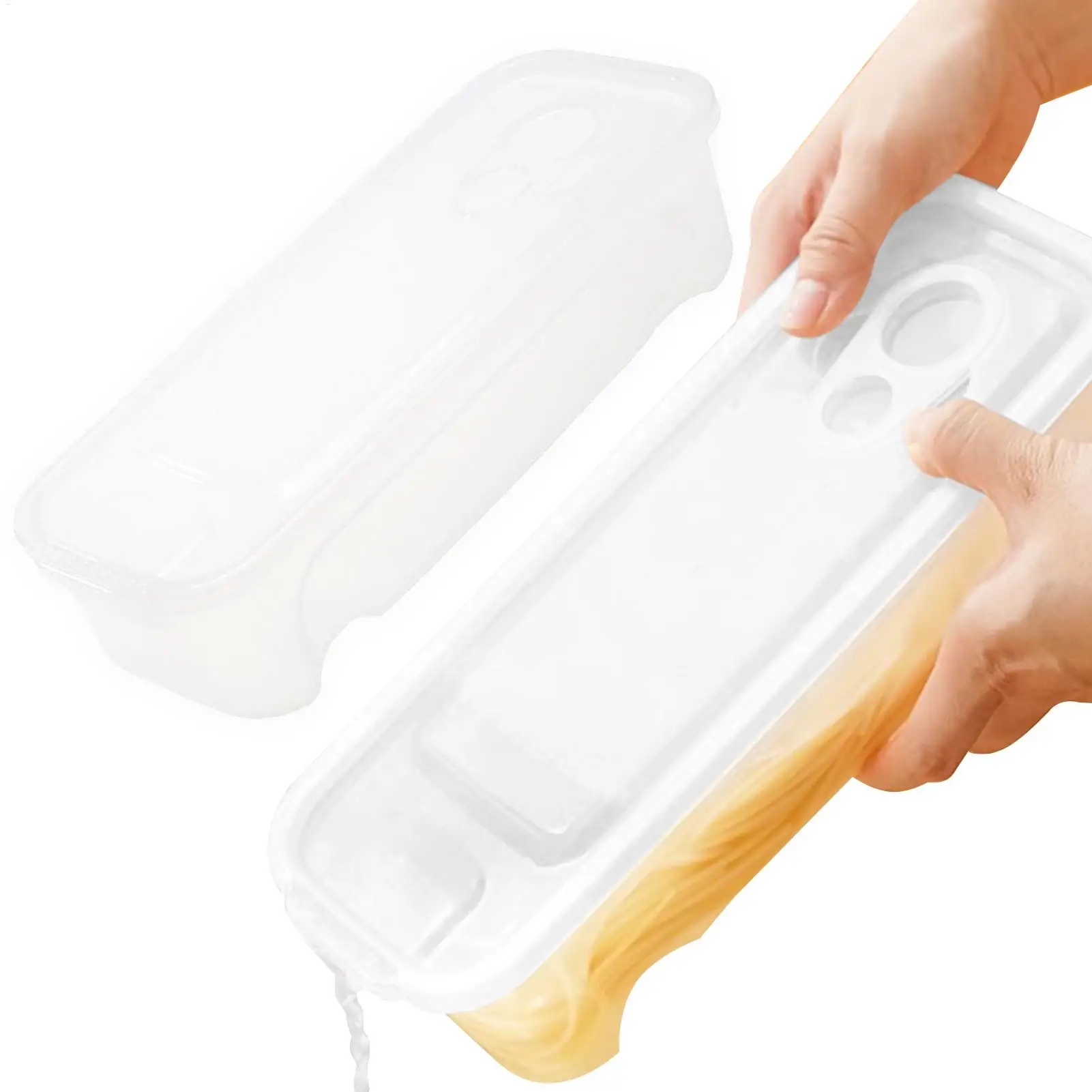 Microwave Pasta Cooker 2 Piece Stackable Container with Drain Lid for Spaghetti Noodle Vegetable Easy Cooking Kitchen Dorm