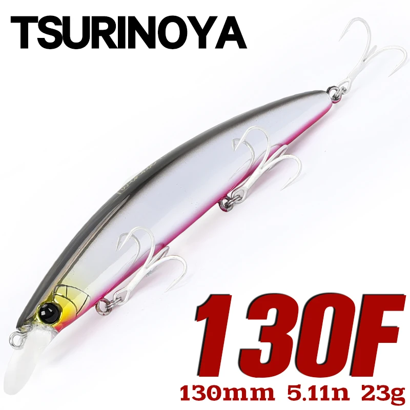 TSURINOYA 130F Long Casting Floating Minnow TWINKLE 130mm 23g Flounder Sea Bass Saltwater Offshore Artificial Hard Bait Jerkbait