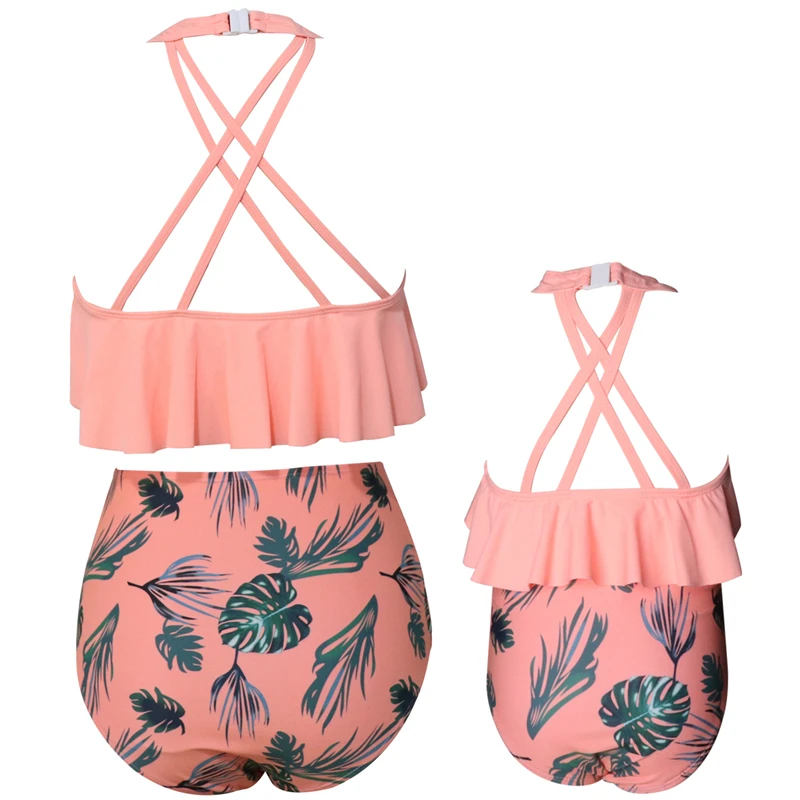 Family Matching Swimsuit Baby Girls Swimwear Women Swimsuit Kids Beachwear Outfits, If You Need 2pcs, Please Order 2pcs