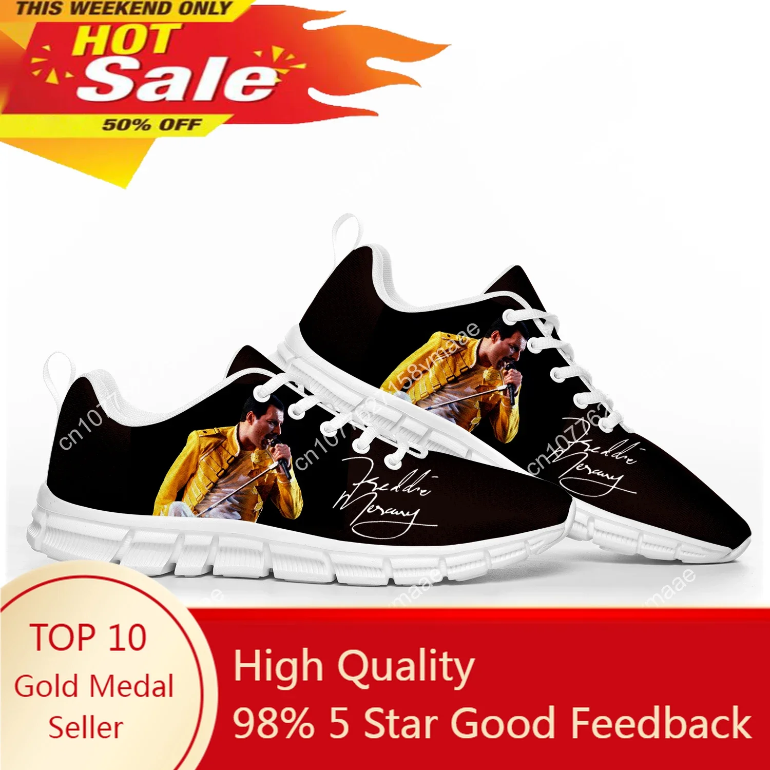 

Freddie Mercury Sports Shoes High Quality Mens Womens Teenager Kids Children Sneakers White Sneaker Customize DIY Couple Shoe