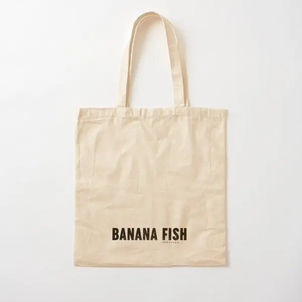 Banana Fish Title Cotton  Canvas Bag Handbag Designer Tote Fashion Shoulder Bag Casual Ladies Foldable Printed Shopper Reusable