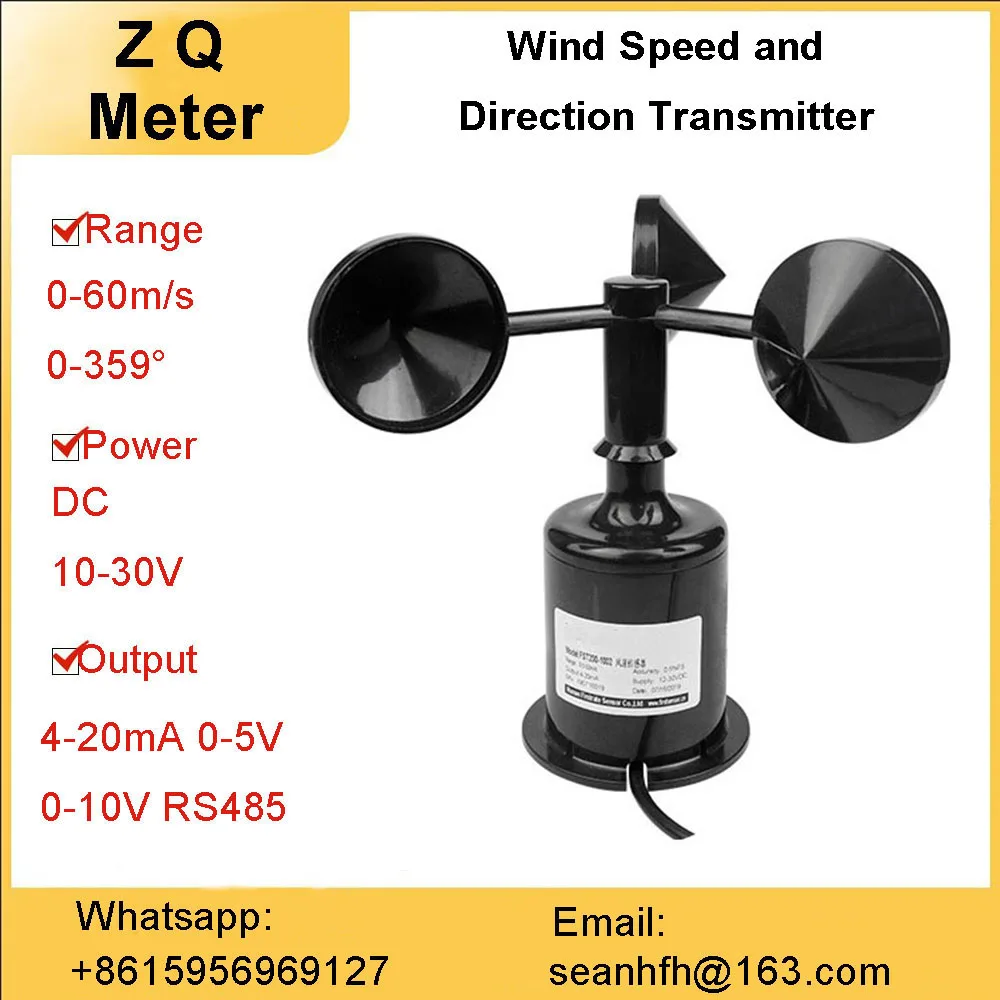 

Wind speed sensor outdoor Three-cup Integrated Meteorological monitoring station 485 wind speed and direction transmitter