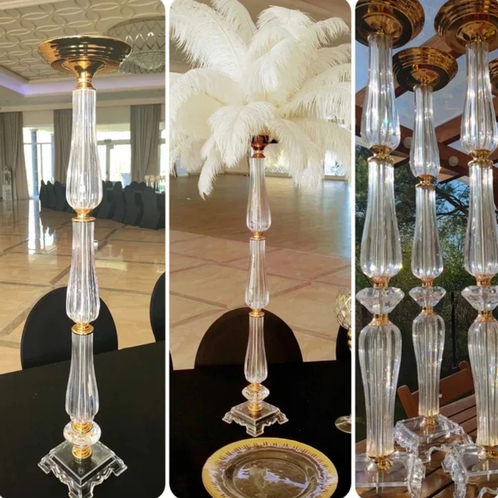 

10pcs)50-100cm)5-10pcs)43-85cm Wedding Decoration Supplies acrylic Flower Vase Trumpet Vase Road Lead Table Centerpiece