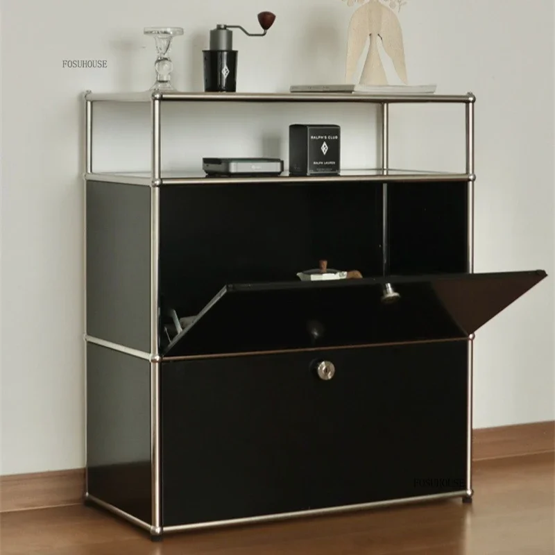 Retro Living Room Cabinet Modular Dining Sideboard Cabinet Design Storage Coffee Machine Low Storage Rack