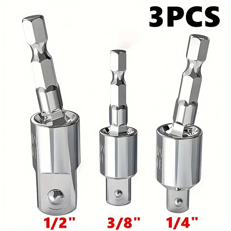 

Переходник 1/2 3/8 1/4 с шестигранной ручкой на 360 градусов для соединительного стержня с квадратной головкой торцевой гаечный ключ