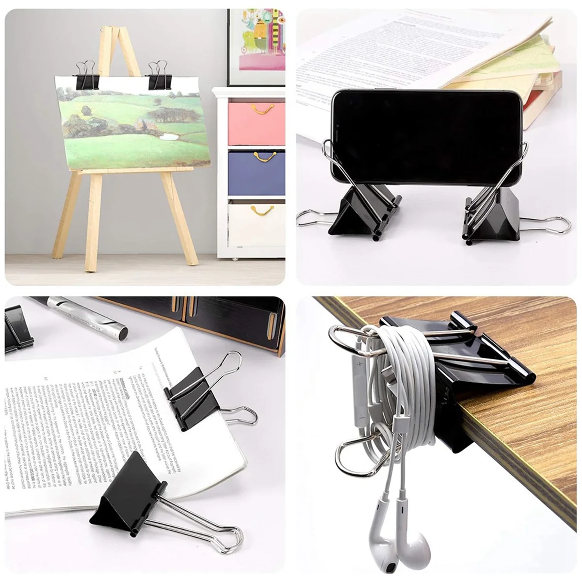 Popular Extra Large Binder Thickened File Folder and Drawing Board Clip 2.4 Inches (Approximately 6.1 Cm) 8 Pieces