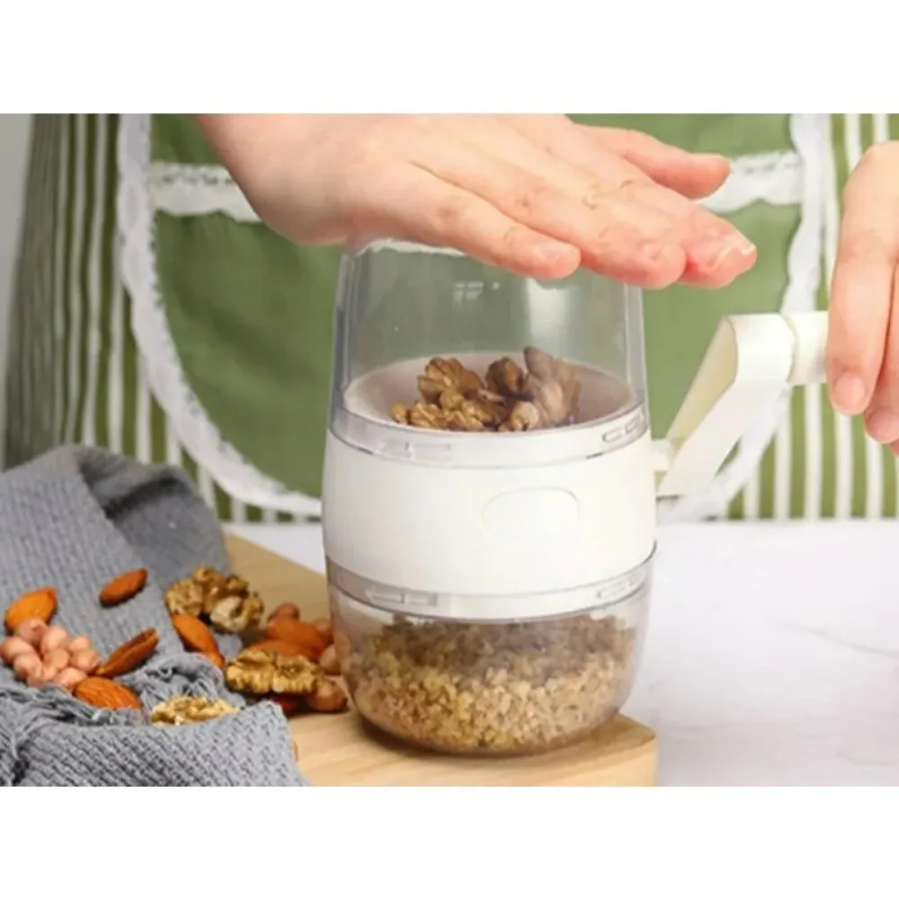 1pc Dried Fruit Grinder Garlic Masher Manual Kitchen Gadget Ginger Nut Crusher Hand Cranked Processor Labor Saving
