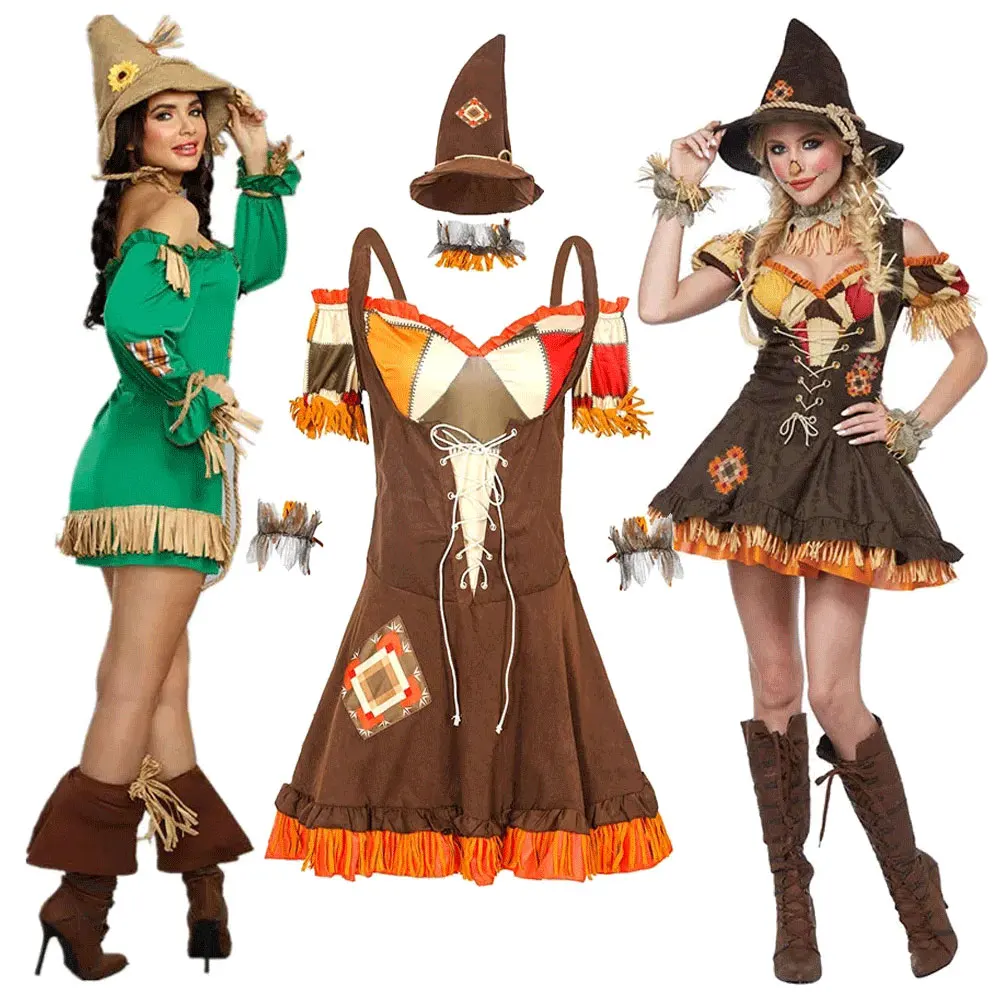 

Anime Scarecrow Cosplay Fancy Party Dress Halloween Party Suit Carnival Circus Funny Clown Masquerade Costume
