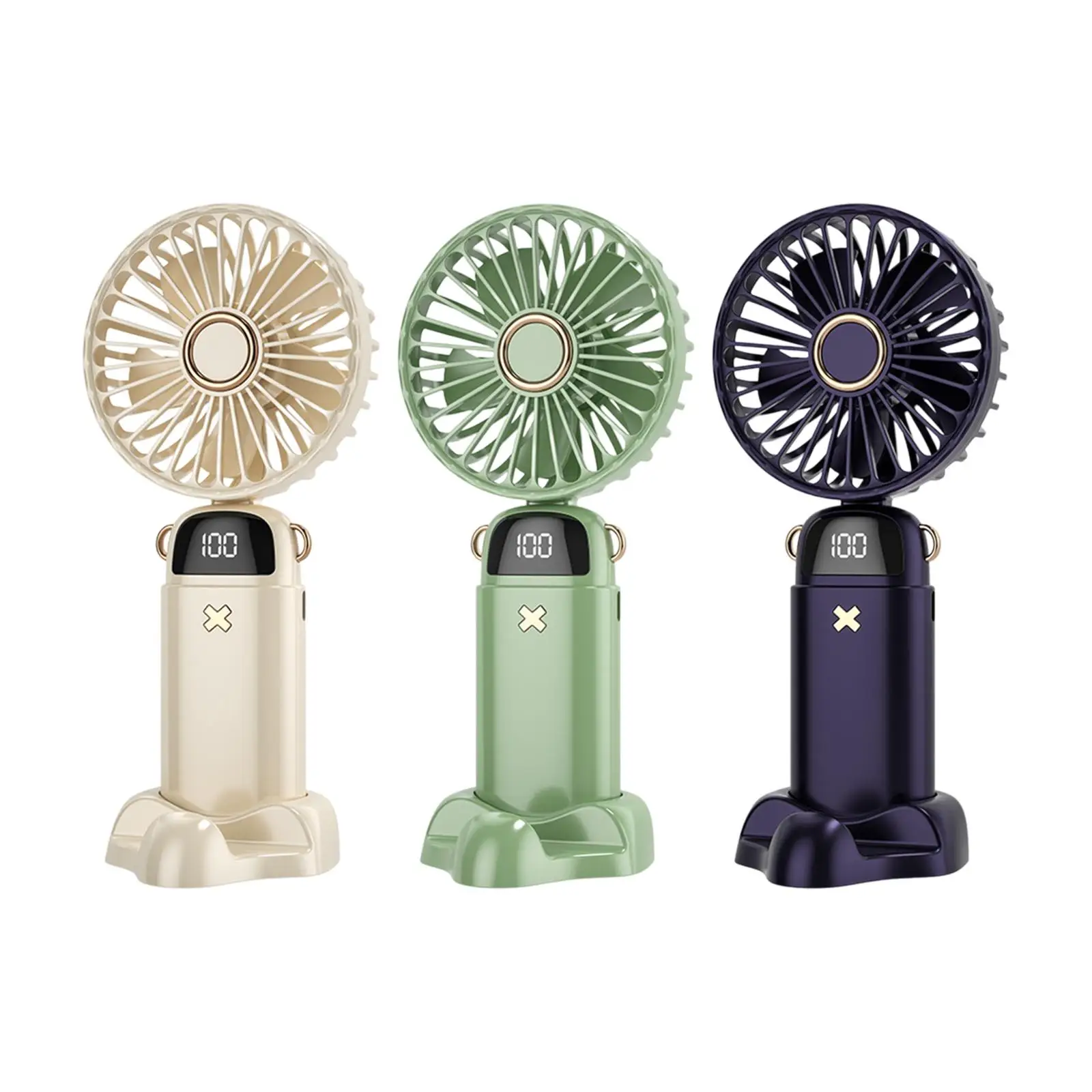 Mini Portable Fan Mini Handheld Fan with Base, with Phone Holder Small Desk Fan, Personal Cooling Fan for Office Travel Beach