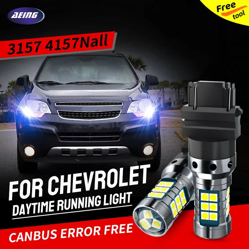 

2pca 3157 Car LED Blub Daytime Running Light DRL No Error For Chevrolet Captiva Sport Malibu 7 Colorado Avalanche Suburban Tahoe