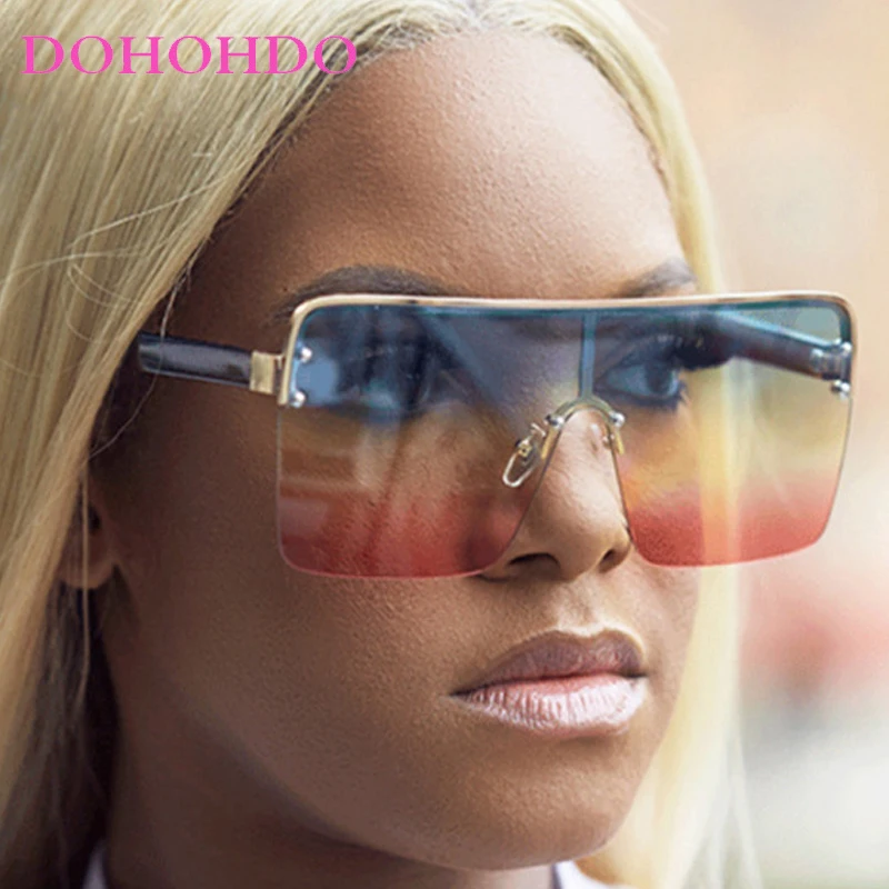 

Luxury Classic Oversized One-Piece Square Sunglass Men Vintage Brand Designer Shades Outdoor Traveling Drive Eyeglasses UV400