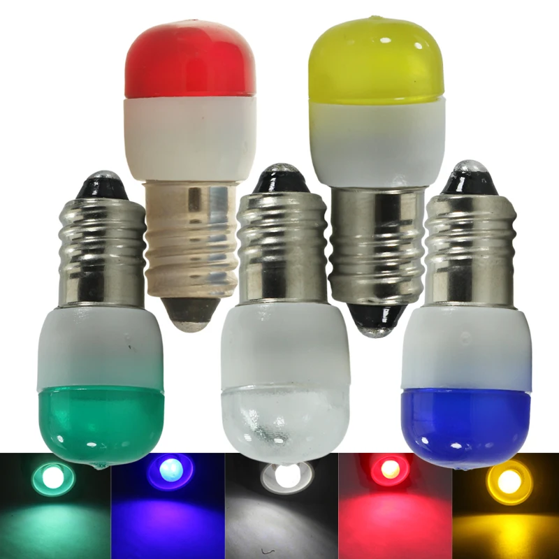 Ampolletas E10 LED Instrument Bulb Mini Flashlight Torch Headlight Car Auto Interior Exterior Light Head Lamp 3V 12V 24V 220v