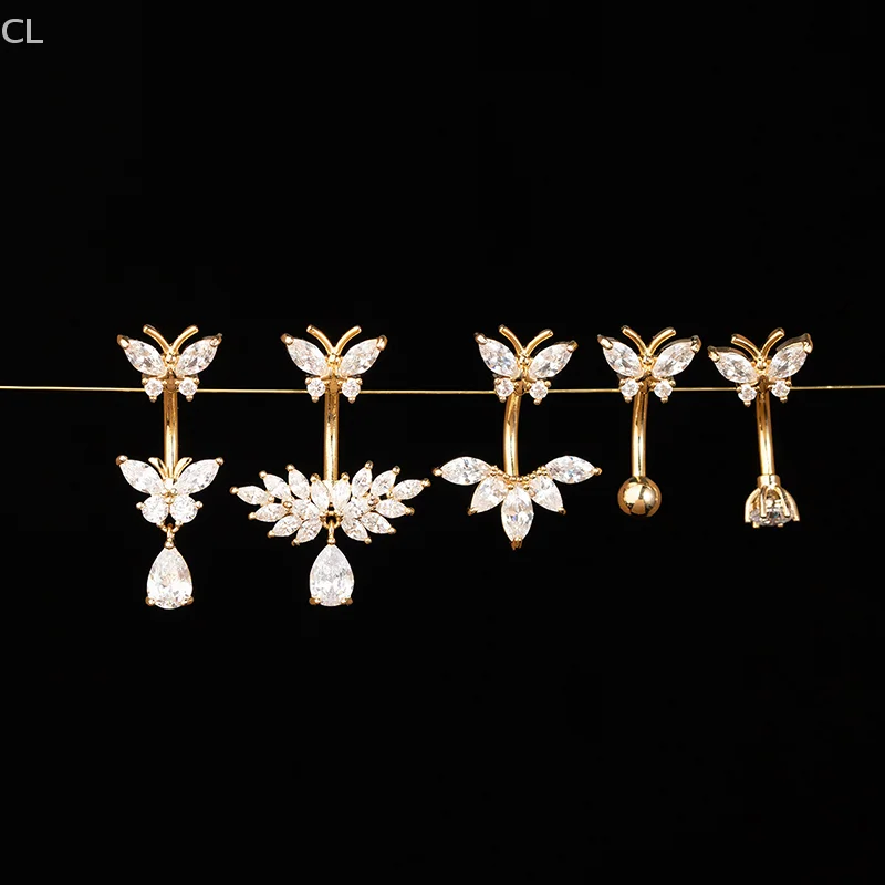 Ladies Enchanting Angel Wings Butterfly Belly Rings; Sexy Navel Piercing Jewelry Unique Gifts for Women