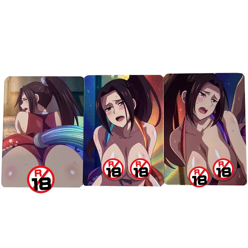 3Pcs/set Sexy Anime Girl Card Fatal Fury The King of Fighters Mai Shiranui Sexy Lingerie Game Collection Card Birthday Xmas Gift