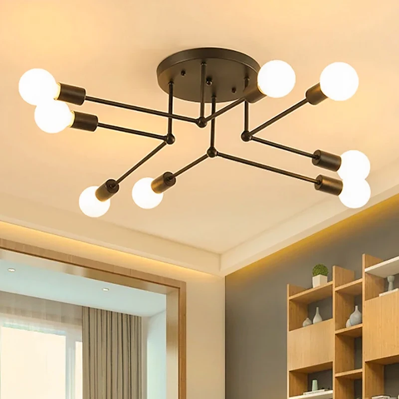 

DAMIASMIL винтажный потолочный светильник для гостиной, столовой, спальни, люстра, креативный домашний декор E27, блестящее освещение