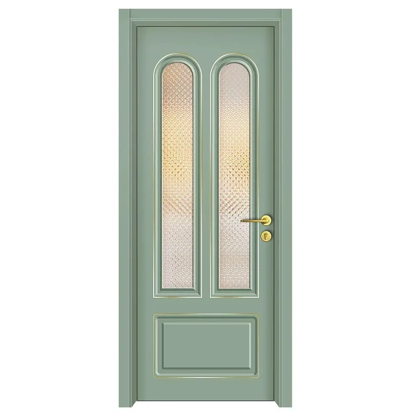 Glass door toilet toilet swing door partition fresh air retro French minimalist