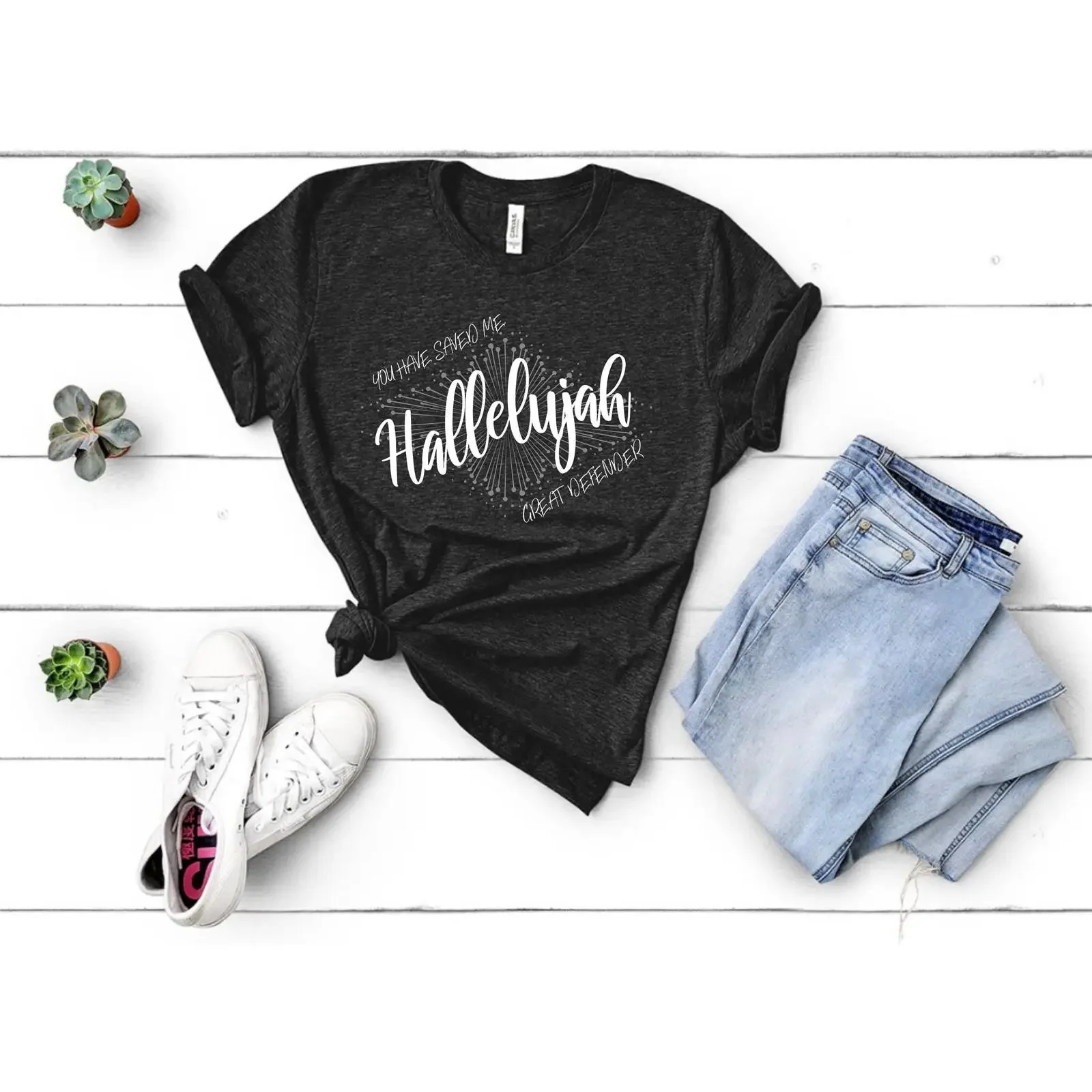 Hallelujah Defender T Shirt Christian  vintage Washed Versatile Top For Everyday Wear Unisex designer clothes streetwear
