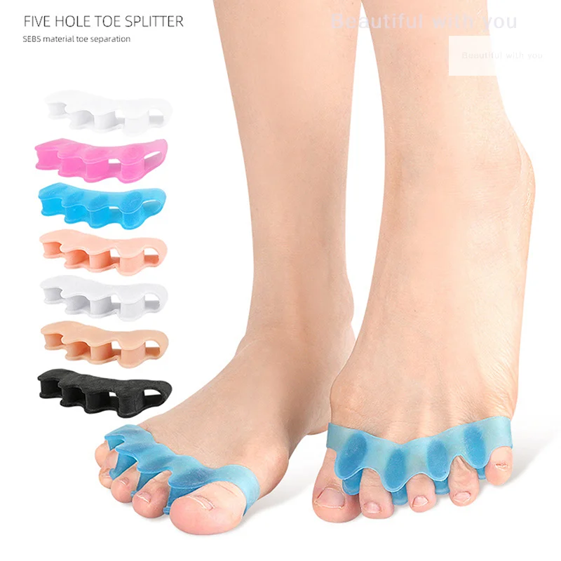 Separador de dedos do pé, corretor de valgo flexível, alivia o polegar, cuidados com os pés