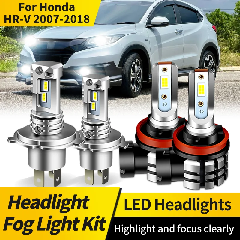 

2PCS For Honda HR-V 2007 2008 2009-2018 LED Headlight Bulbs H4 HB2 High Low Beam Lamp H11 Fog Light 6000K CSP for Car Headlamp