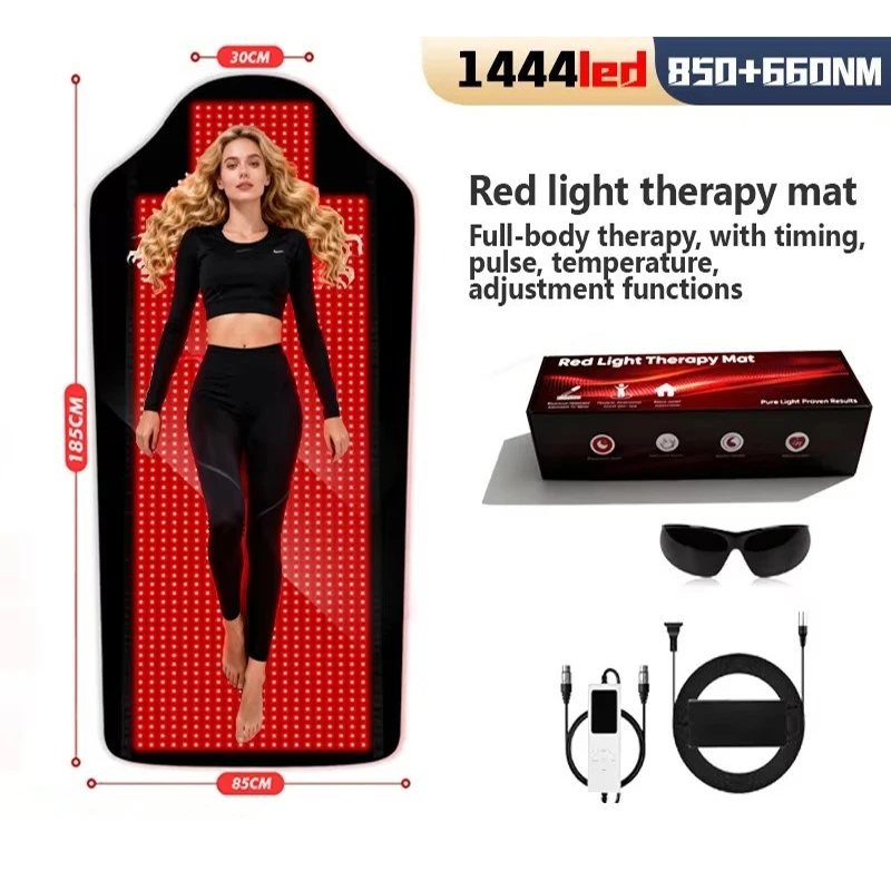 Full Body Red Light Therapy Pad Near Infrared Mat 1444Leds 850+660NM Beauty Device