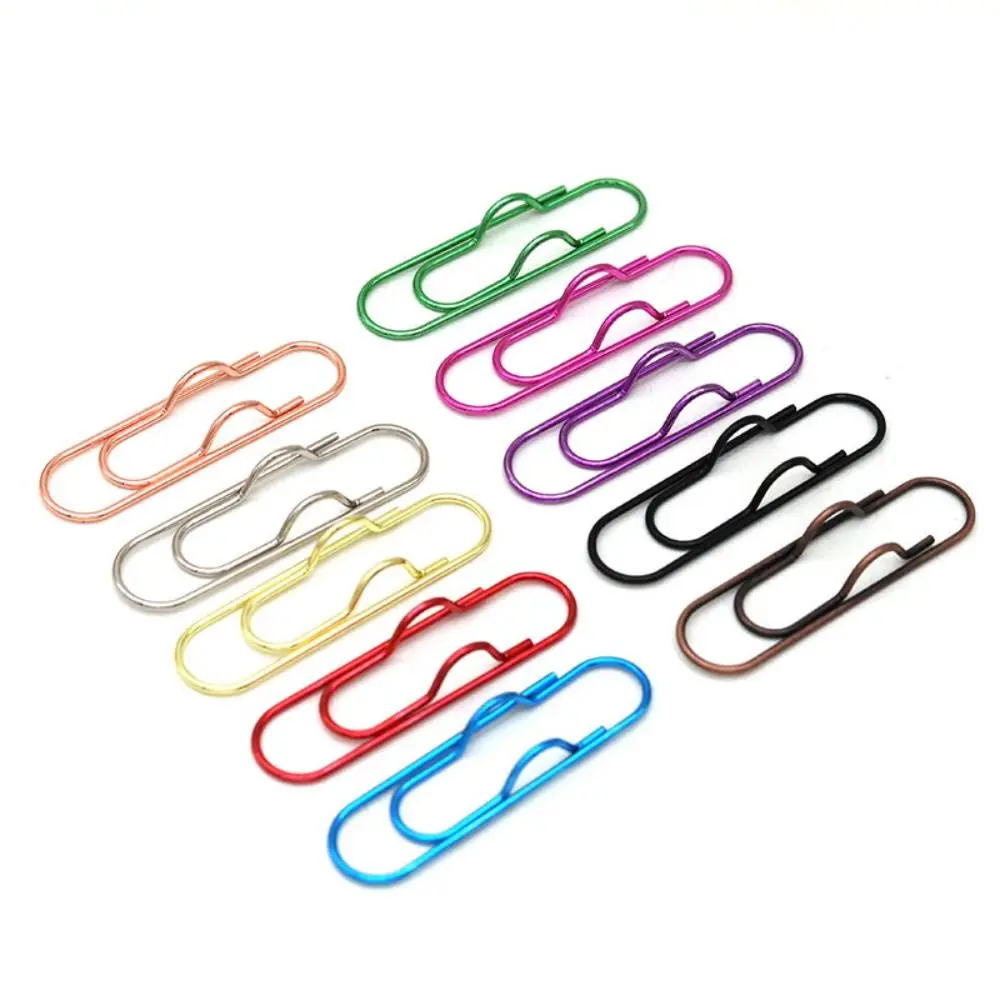 10pcs School Supplies Colorful Pen Holder Document Clips Paper Fix Clips Paper Clips Ticket Clip Photo Memo Bookmarks Notebook