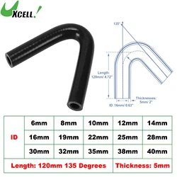 UXCELL 135 grados. 6/8/10/12/14/16/19/22/25/28/30/32/35/38/40mm ID codo de silicona acoplador de manguera tubo Intercooler de admisión 120mm de largo
