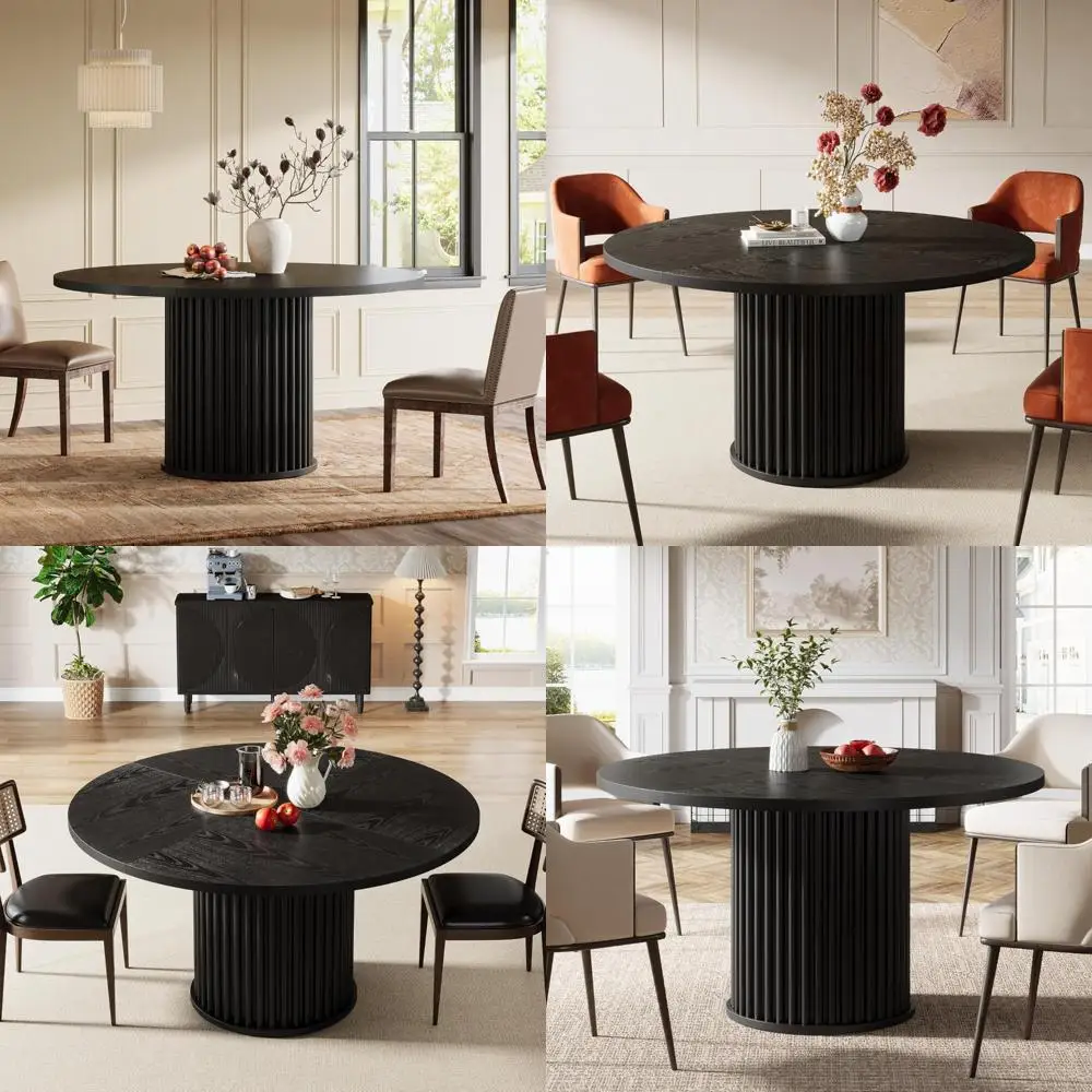 

Rustic Modern Elm Wood and Rattan Farmhouse Dining Chairs Set of Four in Walnut Finish