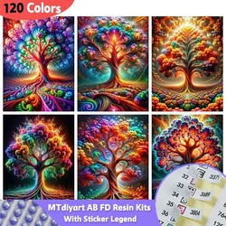 AB Fairy Dust Resin Diamond Painting Sticky Legend Tree Fantasy 120 Colors Embroidery Mosaic Landscape Handmade Home Decor