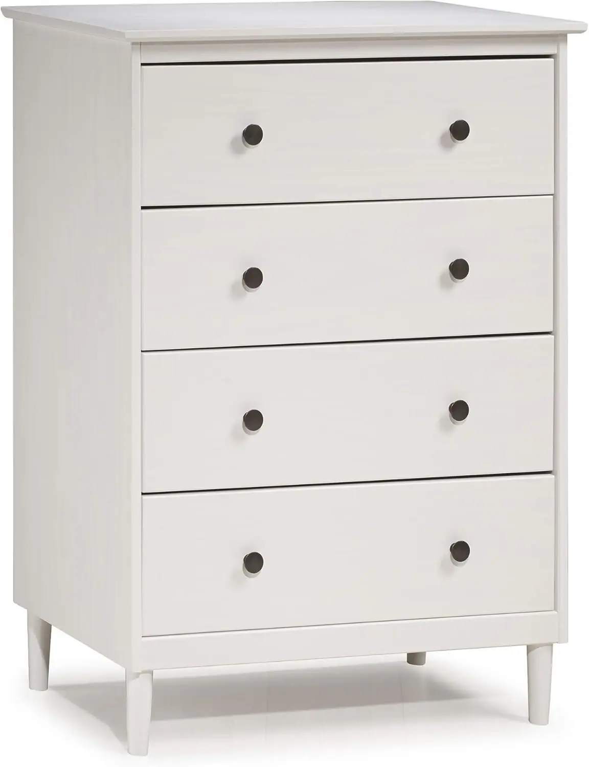 Tall Wood Dresser Bedroom Storage Drawer Organizer Closet Hallway, 4 Drawer, White