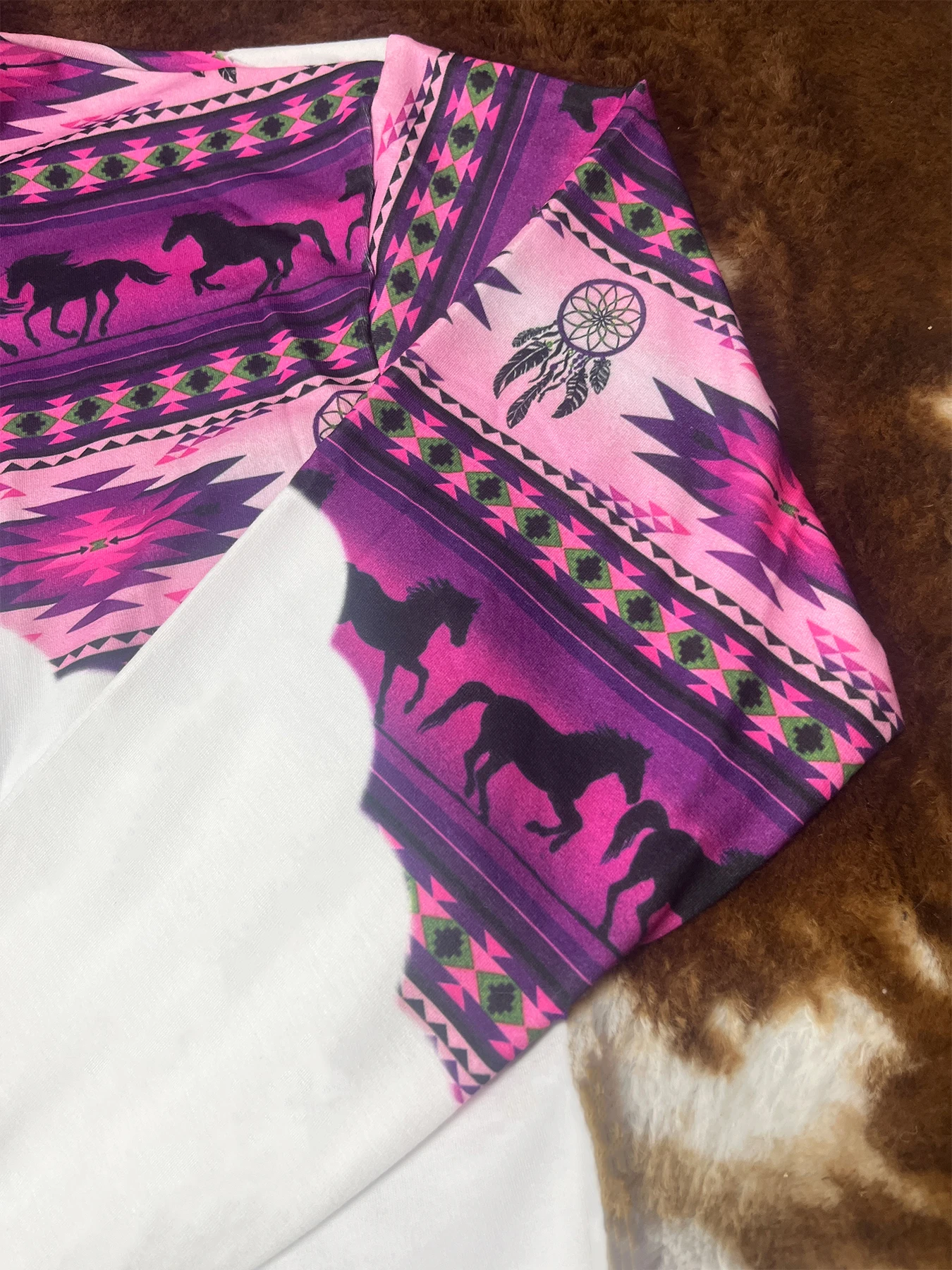 Women's casual fashion round neck pullover hoodie Western ethnic style retro print women's top hoodie