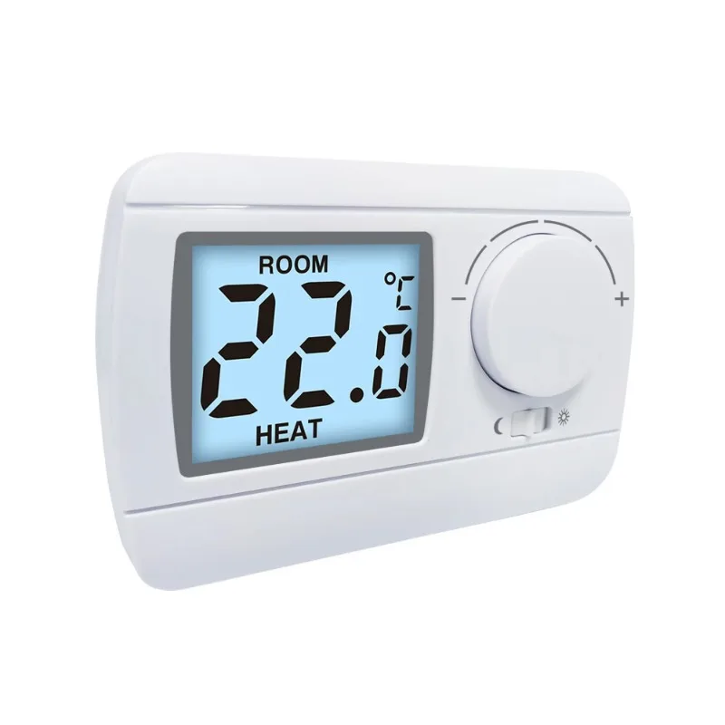 New White ABS Liquid Crystal Non-Programmable Digital Room Thermostat for Gas Boiler