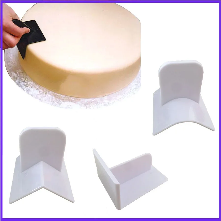 cake smoother polisher 3pcs corner screeding device rectangular fillet angle edge rectangular Plastic Fondant Cake Smoother