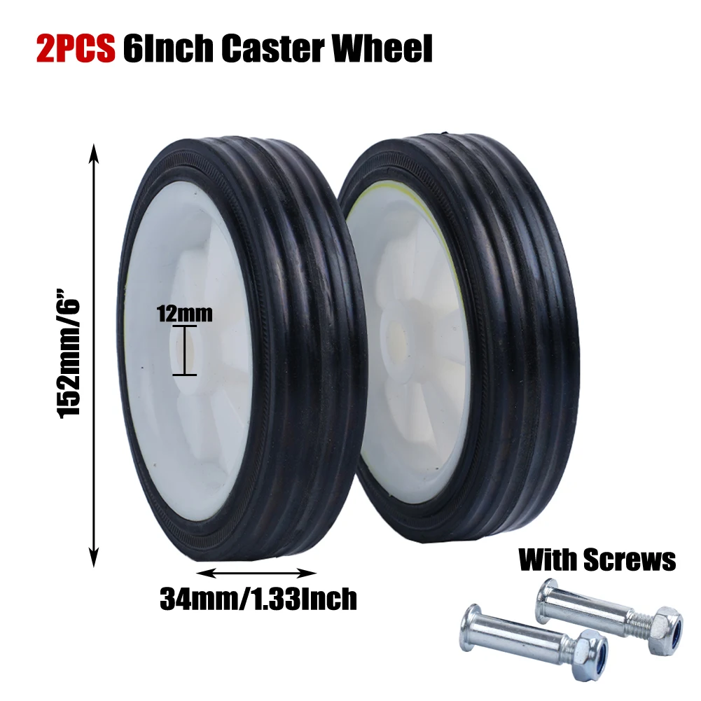 1 Pair Air Compressor Casters Wheels, Detachable Replacement Part, Heavy Duty Castor Solid Wheel,5Inch /6Inch