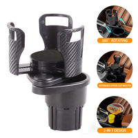 2 In 1 Vehicle Mounted Slipproof Cup Holder 360 Degree Rotating Water Car Cup Holder Multifunctional Auto Accessory