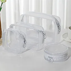 Transparent Cosmetic Bag PVC Women Zipper Clear Makeup Bags Beauty Case Travel Make Up Organizer Storage Bath Toiletry Wash Bag